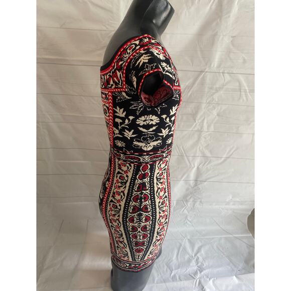Chelsea & Violet Anthropologie Dress  Aztec Tapestry Stretch Bodycon Small # - Picture 4 of 9